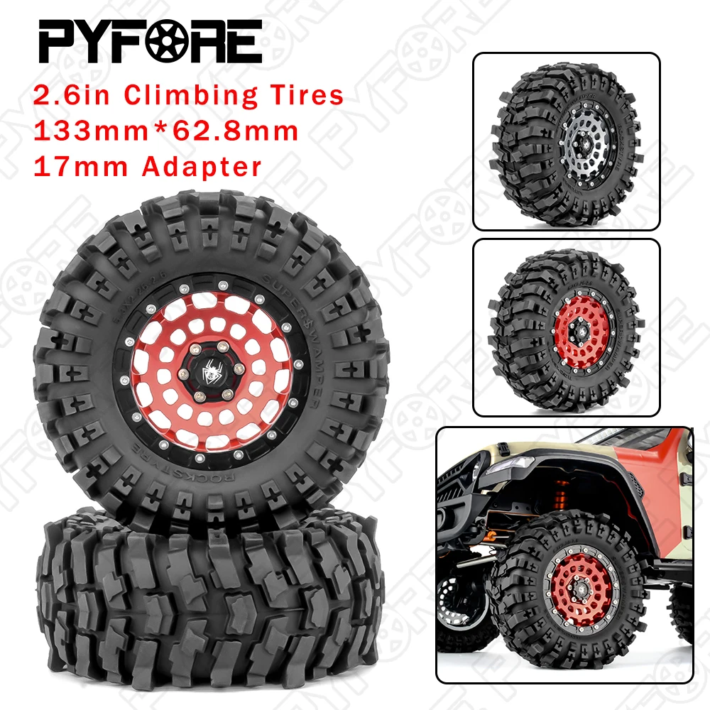 

Шины PYFORE, 4 шт., 2,6 дюйма, 133 мм * 62,8 мм для 1/7 MK07 JK07 CK5811, внедорожные шины с дистанционным управлением, радиоуправляемая модель автомобиля