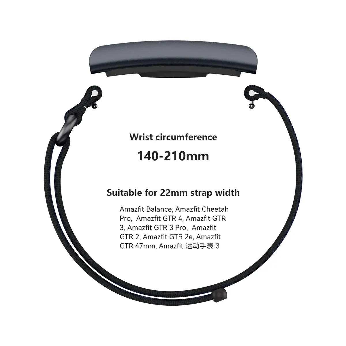 Suitable for Amazfit Helio band 22mm Soft and Comfortable Nylon Loop Bracelet for Amazfit Helio Bracelet Replacement Strap