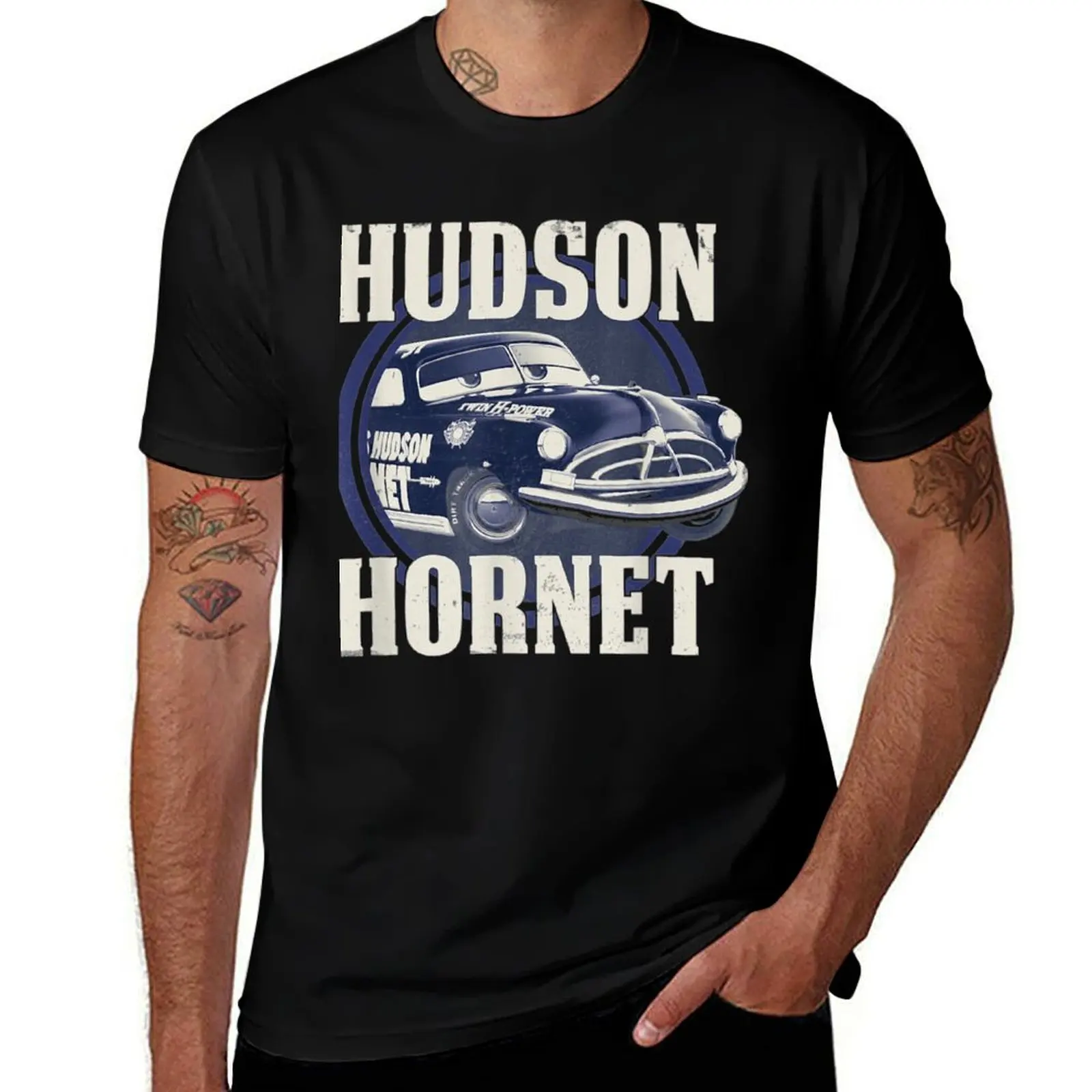 

Hudson Hornet Badge T-Shirt t shirt man designer cotton tshirt 100% T-Shirt