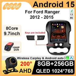 Android 15 Player For Ford Ranger 2012 2013 2014 2015 Car Intelligent System Radio Multimedia Video GPS CarPlay Auto 4G+WIFI BT