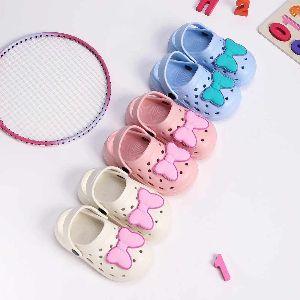 New Non-Slip Girls Sandals Garden Shoes Cute Big Bow Children Sandals Summer Kids Slippers Beach Kids Sandals