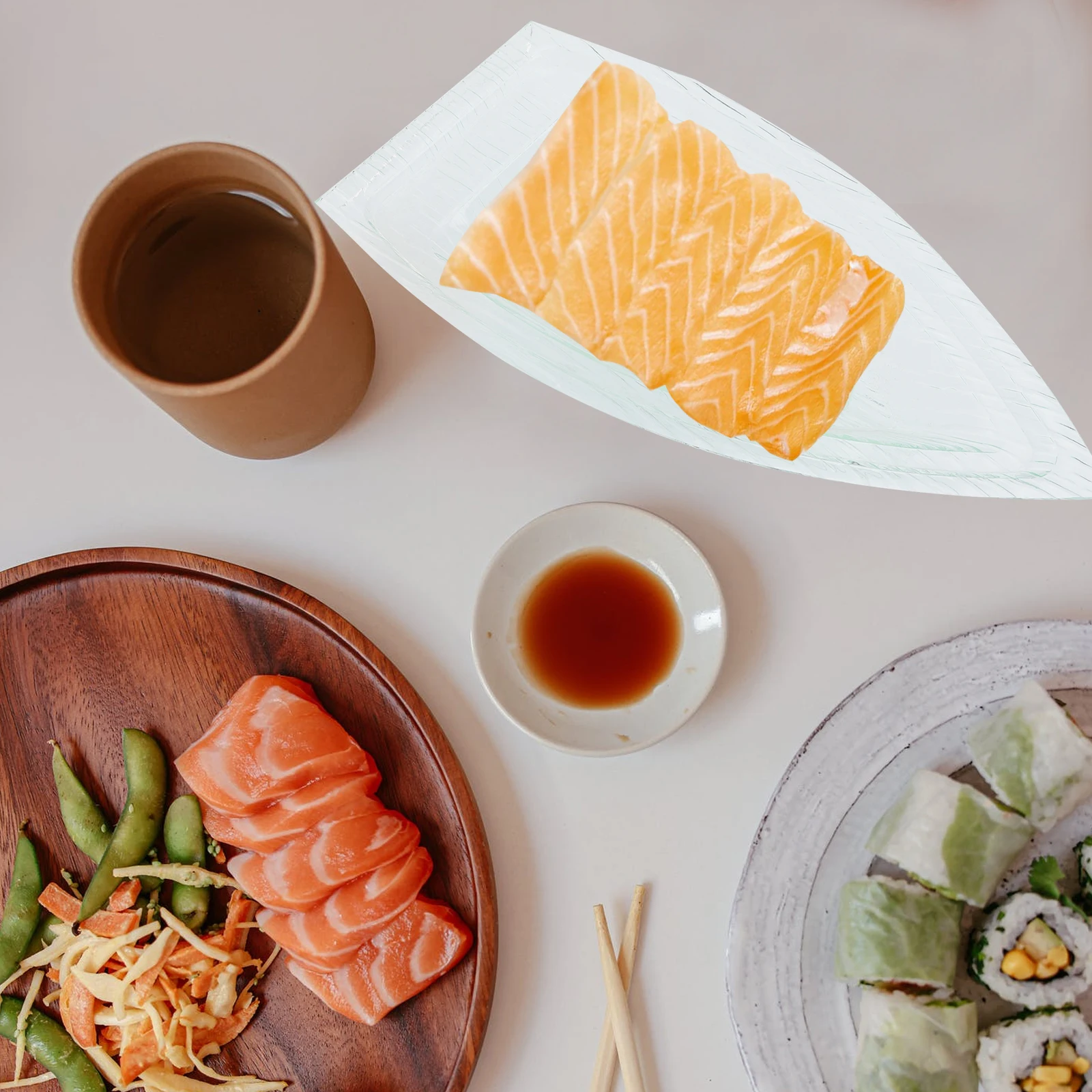 

Sashimi Boat Plate 39x19x5cm Acrylic Sushi Plates Food Serving Dessert Dish Storage Reusable Kitchen Restaurant Seafood