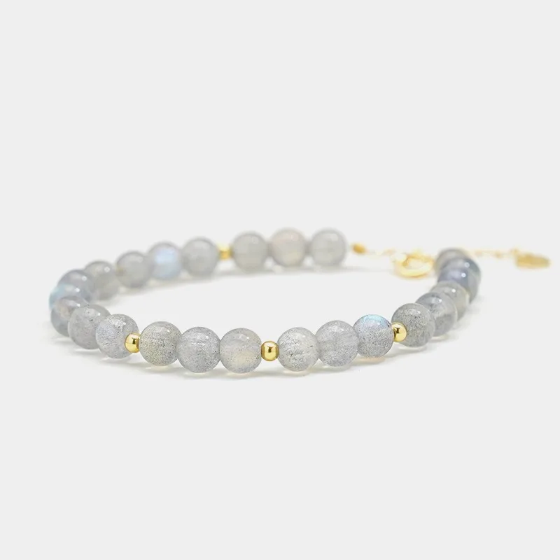 ITSMOS Aurora Bracelet Natural Labradorite 14k Gold Filled Chain for Women Dainty Stacking Healing Crystal Jewelry Gift view 6