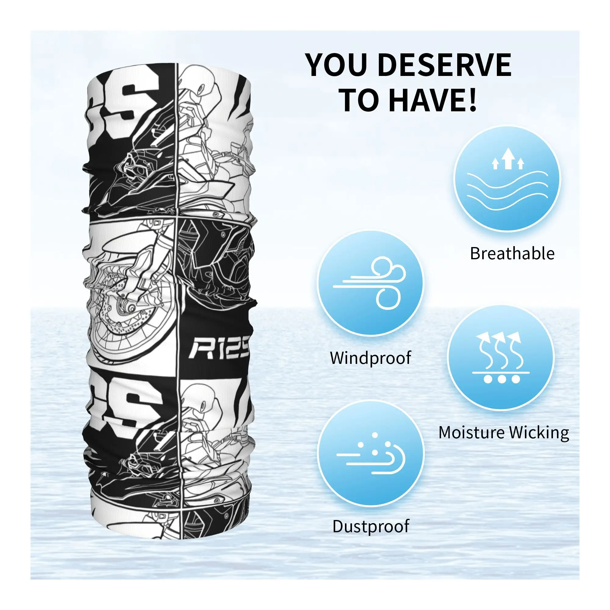 Sciarpa bandana calda invernale con protezione UV per donna e uomo personalizzata GS Adventure per l'escursionismo