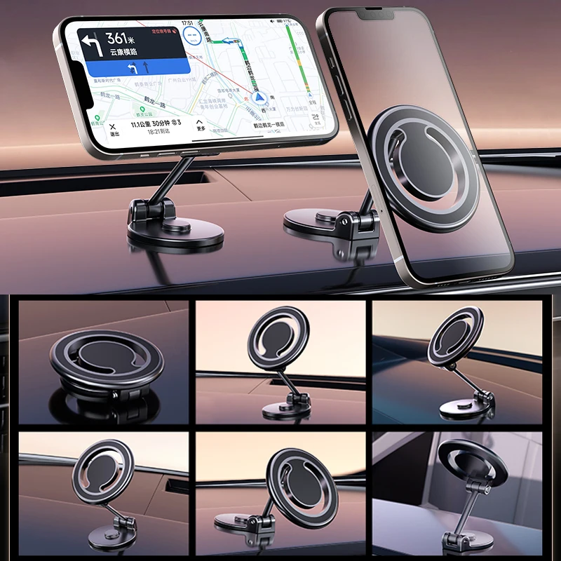 

Metal Magnet Dashboard Car Cell Phone Holder Stand for iPhone Xiaomi Huawei Magnetic Car Phone Mount GPS Bracket for Magsafe