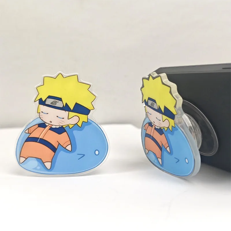 Anime japonês naruto kakashi sasuke kawaii padrão de desenho animado acrílico suporte de telefone ornamento periféricos de anime pequeno presente