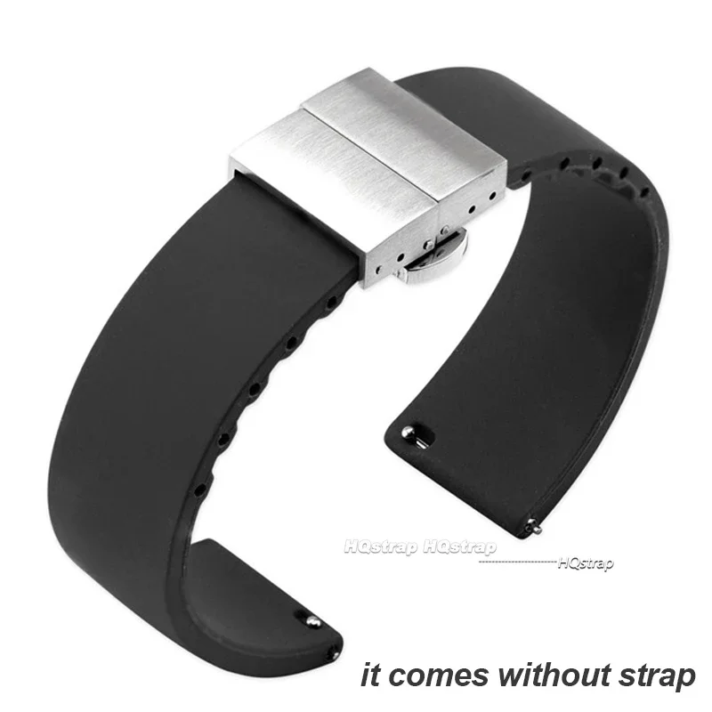 16mm 18mm 20mm 22mm Watch Clasp Folding Buckle Solid Stainless Steel Men Women Watch Buckle Double Click Butterfly Watch Button
