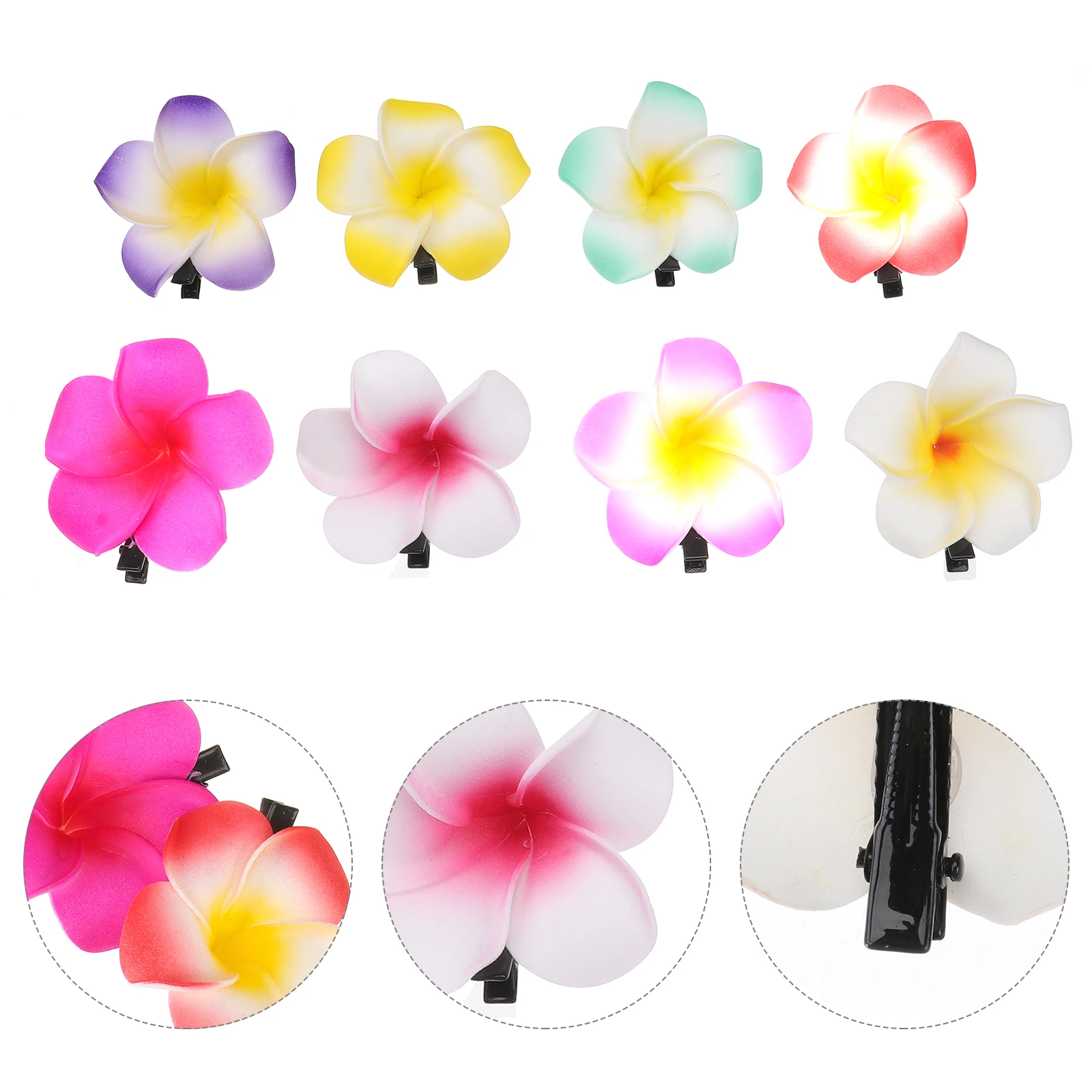 24pcs Hair Clip Flower Hair Clip Simulate Hawaiian Plumeria Hair Clip Bridal Hair Barrette Hairpin Beach Party Wedding Headdress