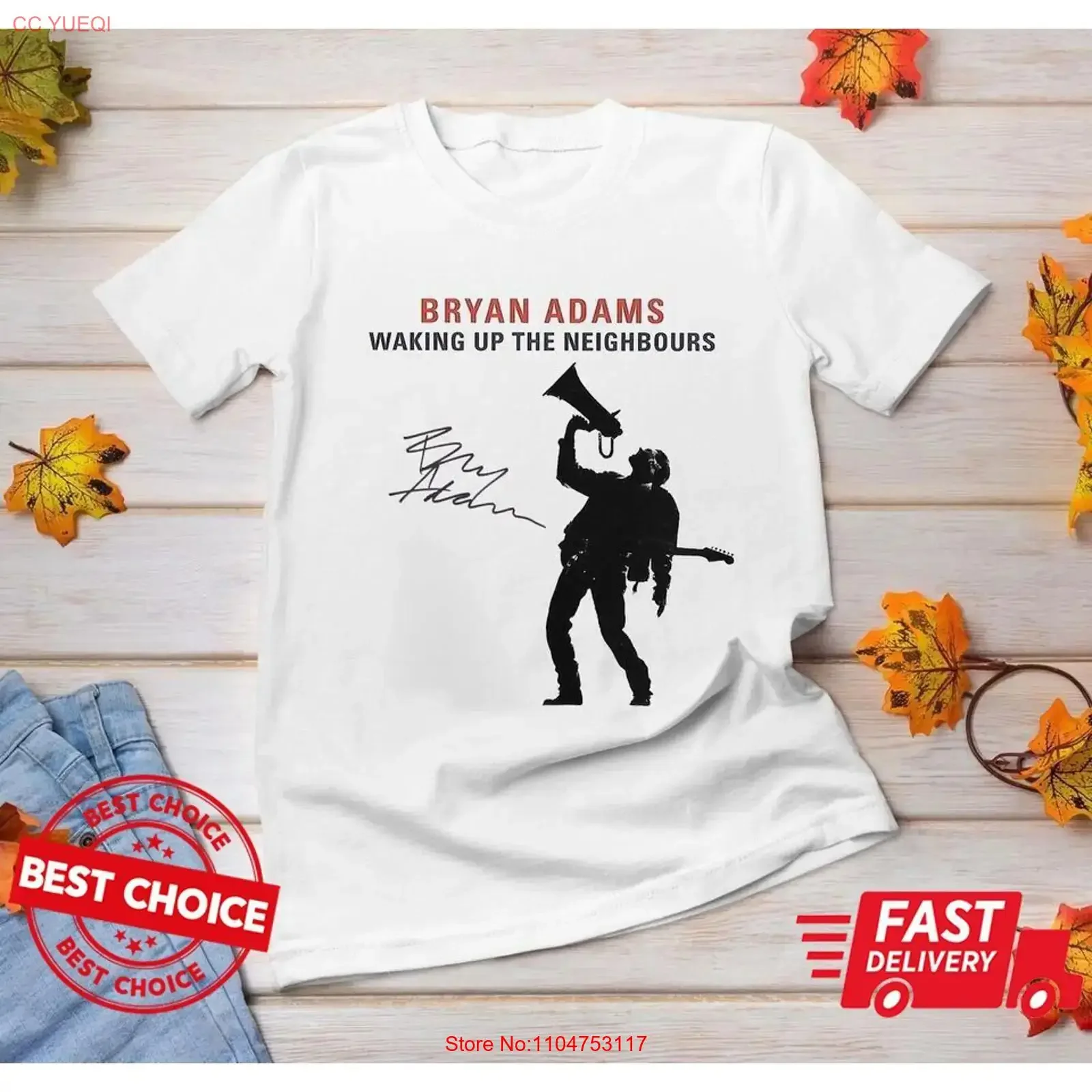 T-shirt Bryan Adams Waking Up The Neighbours S 3XL Q0967, haut streetwear vintage délavé et extensible avec graphique, pour un usage quotidien