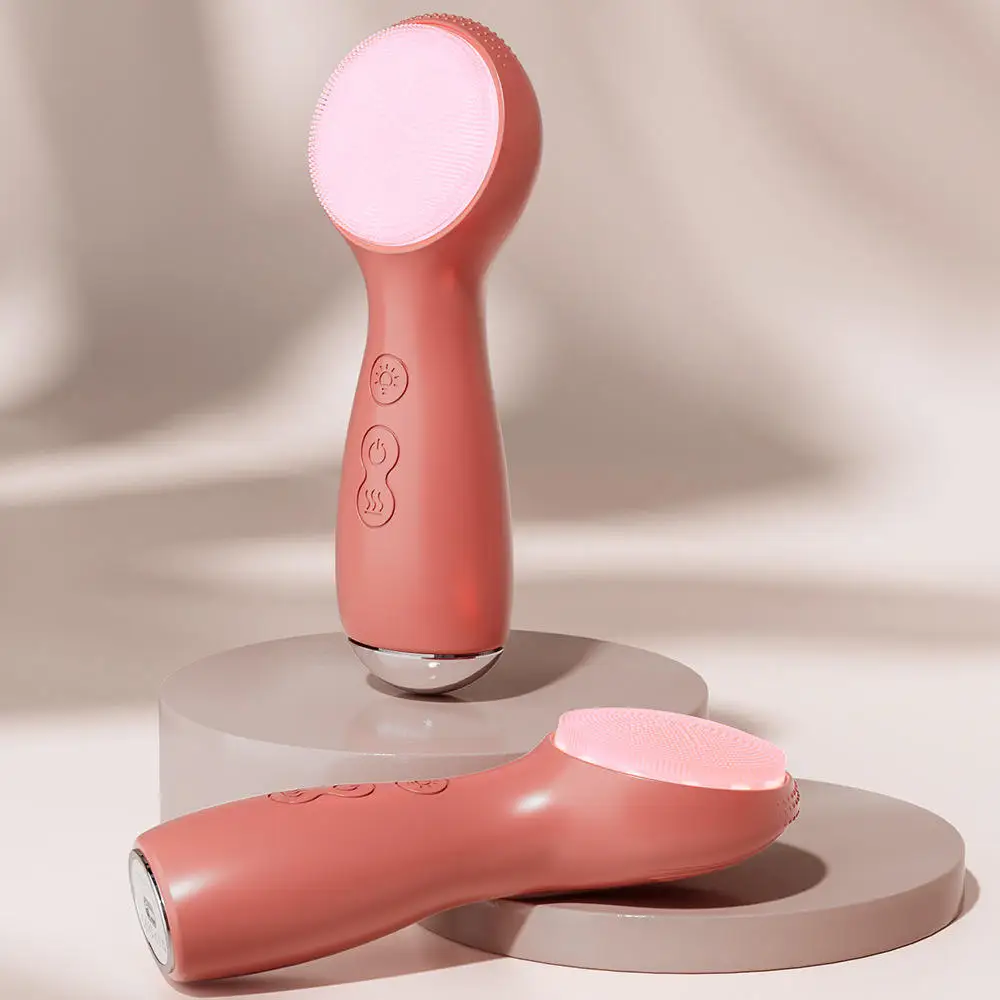 เครื่องนวดหน้าซิลิโคนไฟฟ้าแบบพกพา Sonic Vibrating Face Cleaning Brush