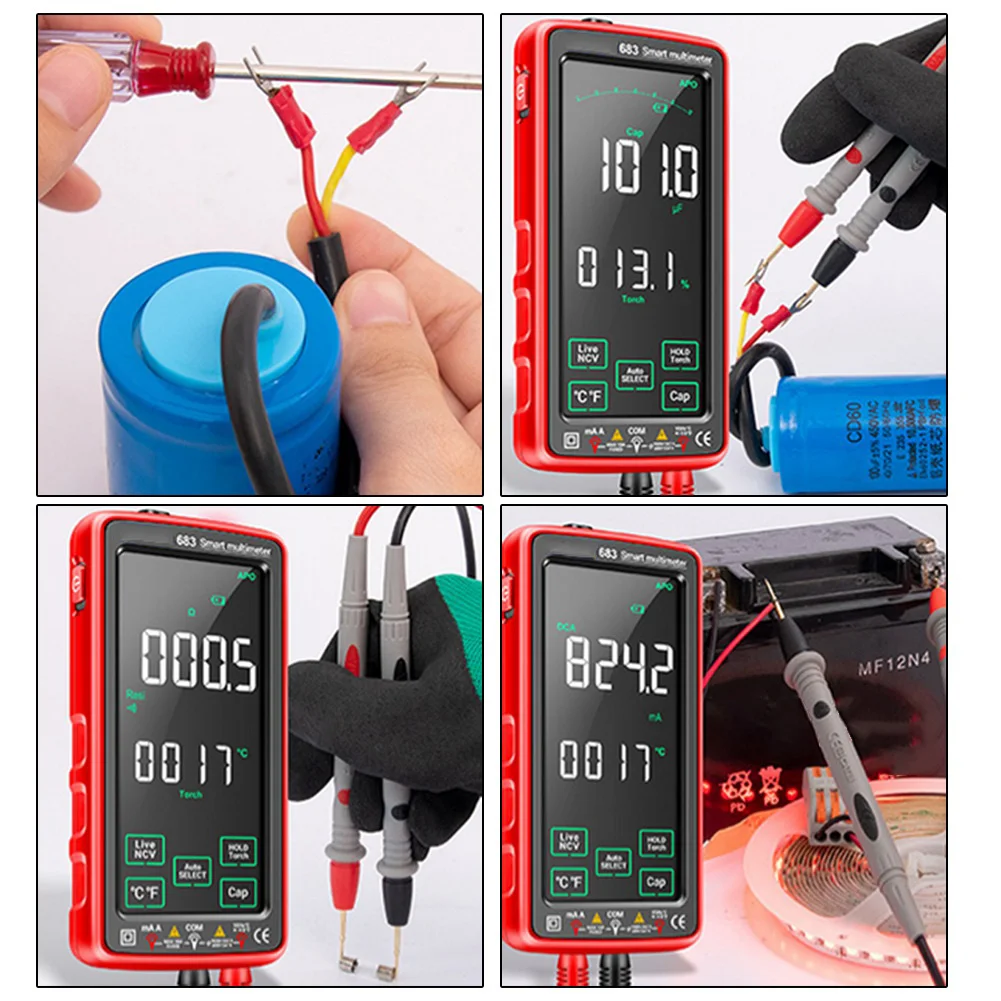 683 FullScreen Digital Multimeter TouchScreen Multimeter USB Li-battery Charging Hand Tools Power Tools Accessories