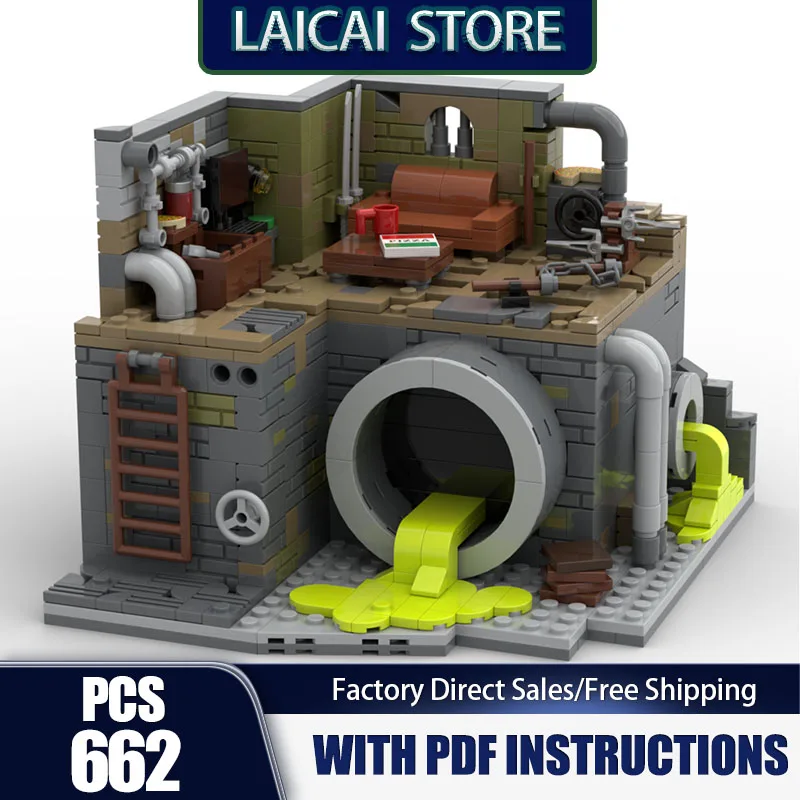 

Game Model Moc Building Blocks Sewer Lair Diorama Model Technology Bricks DIY Assembly Holiday Construction Toy Set Gifts