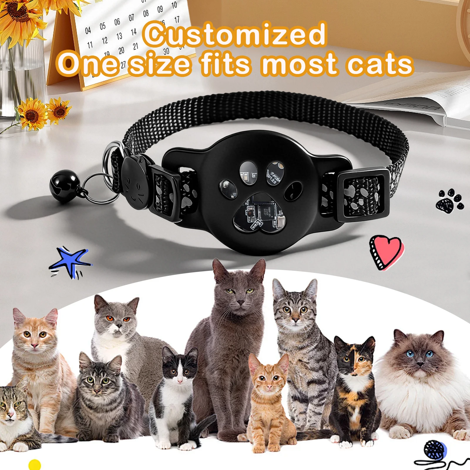 Smart Anti-Loss Pet Tracker Locator Paired with Pet Collar No Installation Required Exclusively for iOS Devices