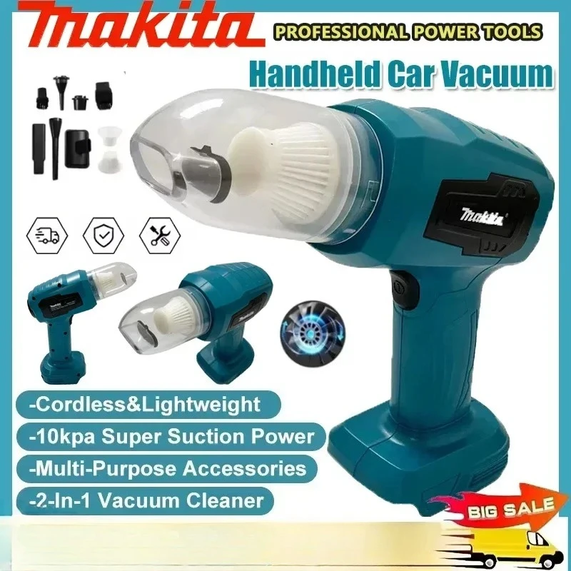

Мини-пылесос Makita 18V для автомобиля, многофункциональный ручной перезаряжаемый инструмент для сбора пыли
