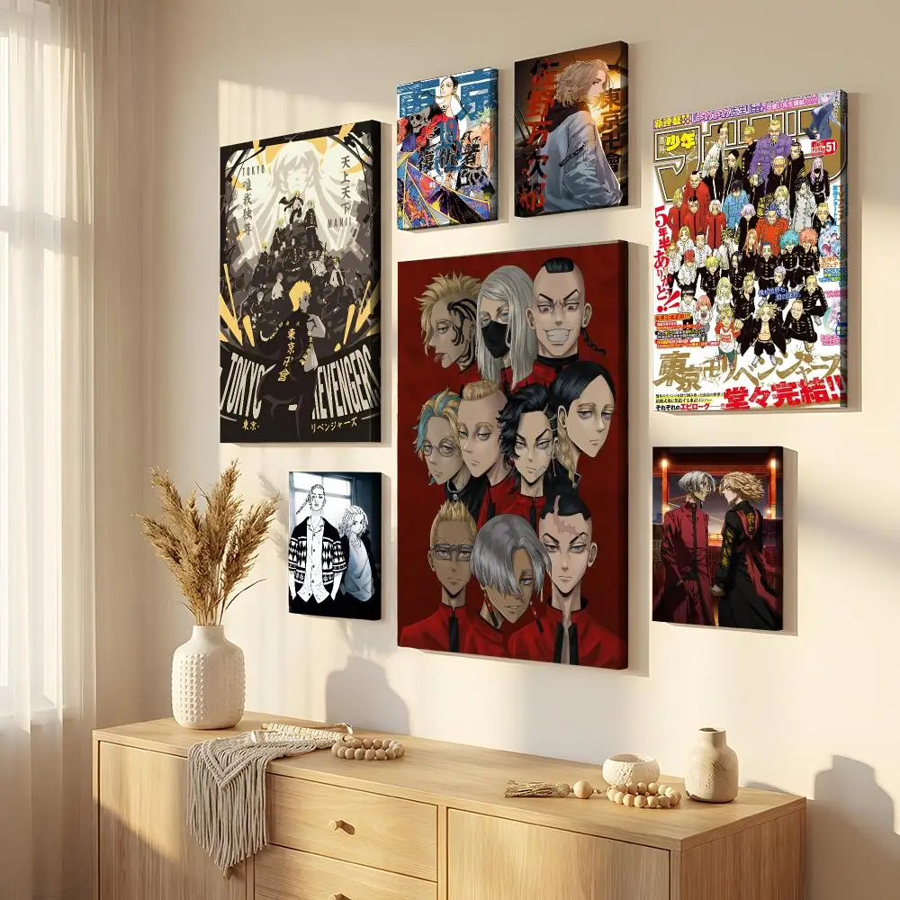 T-Tokyo Revengers Anime Framed Wall Painting Framed Canvas Wall Art Waterproof Wall Decor For Living Room Bedroom