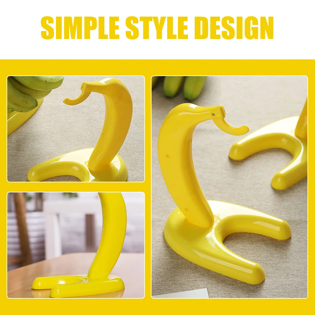 Supporti per piante Gancio per rack per banane da interno Gancio per frutta Base stabile per riporre oggetti da tavolo gialli