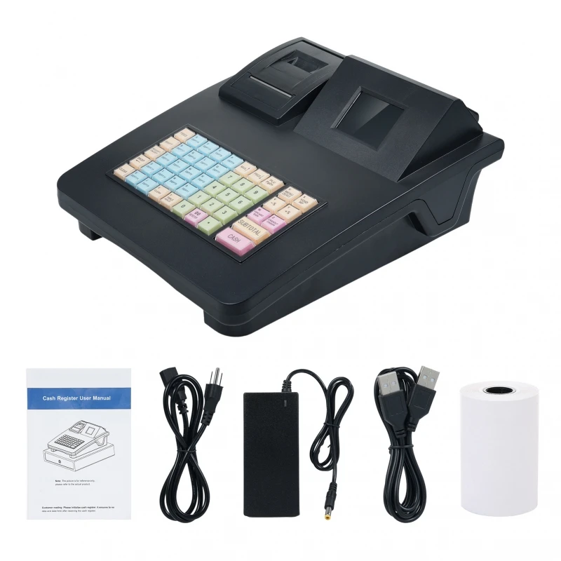 Elektronische kassa 48 toetsen RS232 USB-poort 2,8 inch display Winkelkassa met 58 mm thermische printer - afbeelding 2