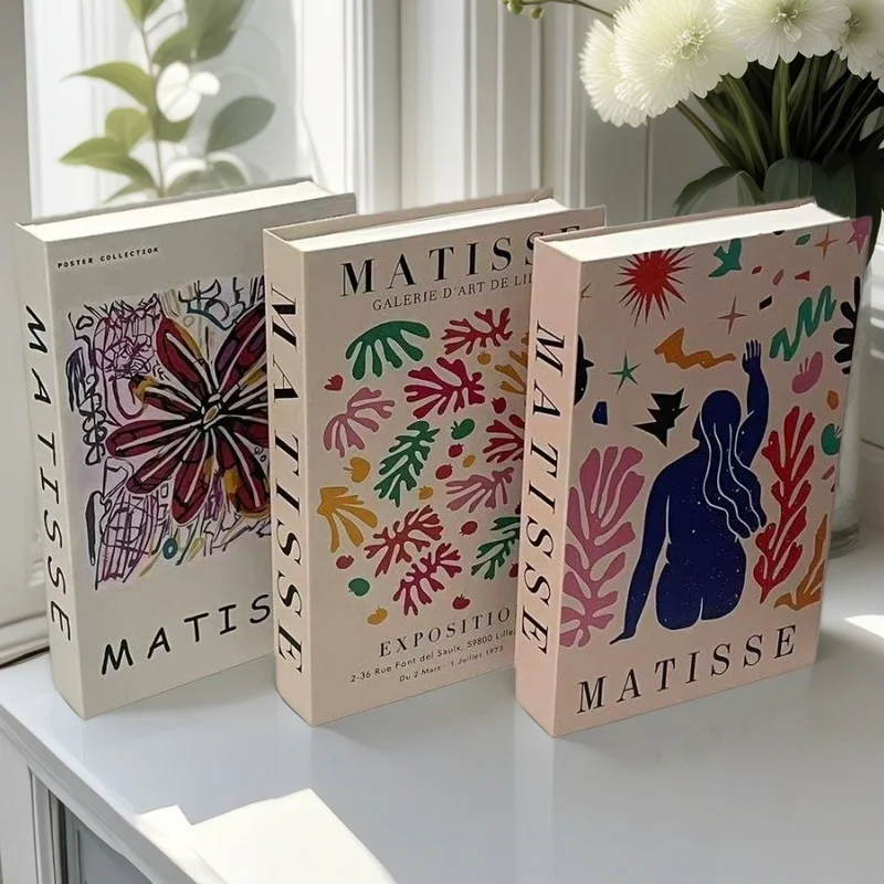 

Matisse Fake Books For Decoration Luxury Decorative Books Box Abstract Coffee Table Bookshelf Bedroom Home Decor Picasso Bauhaus