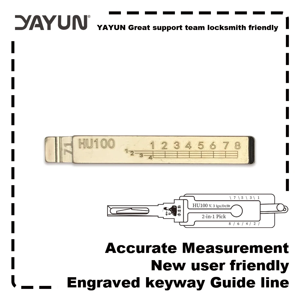 10PCS YAYUN KD VVDI Remote Car Key Blade Blank Training Locksmith Cutting For KD900-X2 For Renault Toyota Honda PSA HU66 TOY43