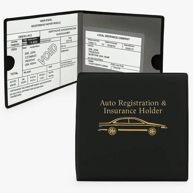 Car Document Storage Bag2One Pack Vehicle registration certificate and driver's license holder, multifunctional car document bag