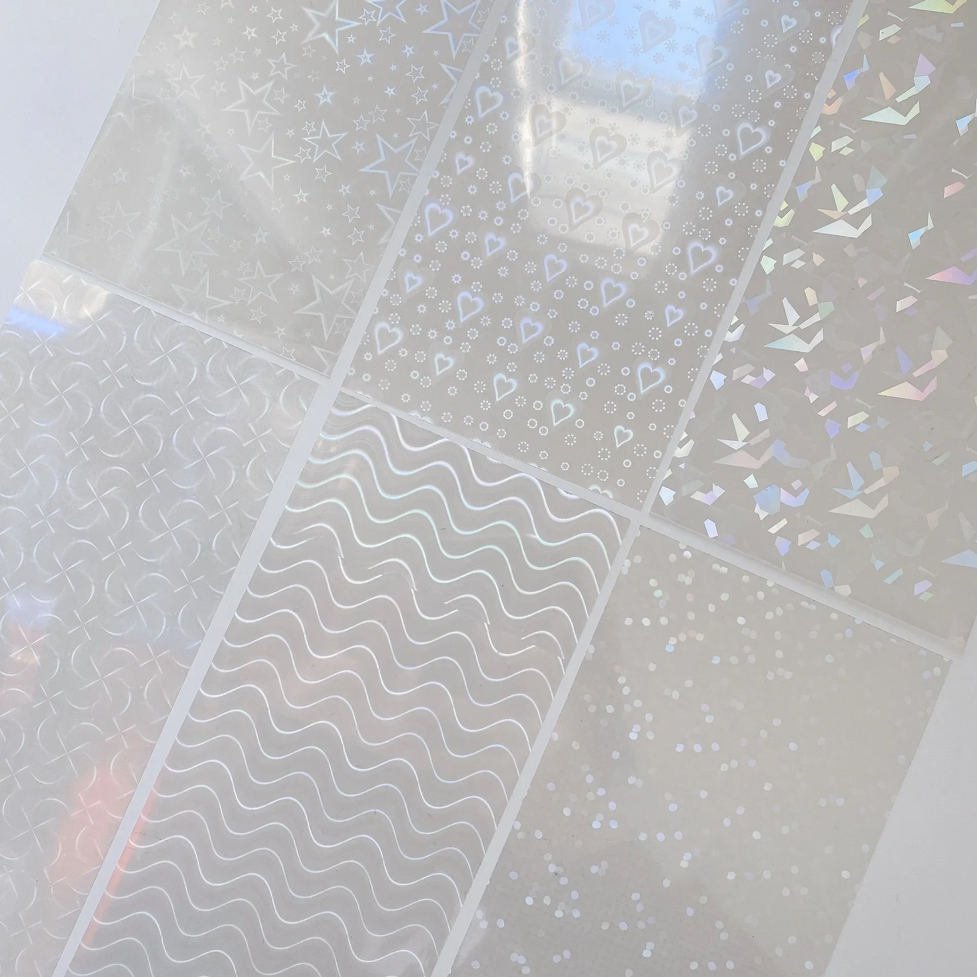 5 Sheets Shiny Laser Film Card Sticker Creative DIY Journal Scrapbooking Decoration Kawaii Stationery Collage Phone Stickers