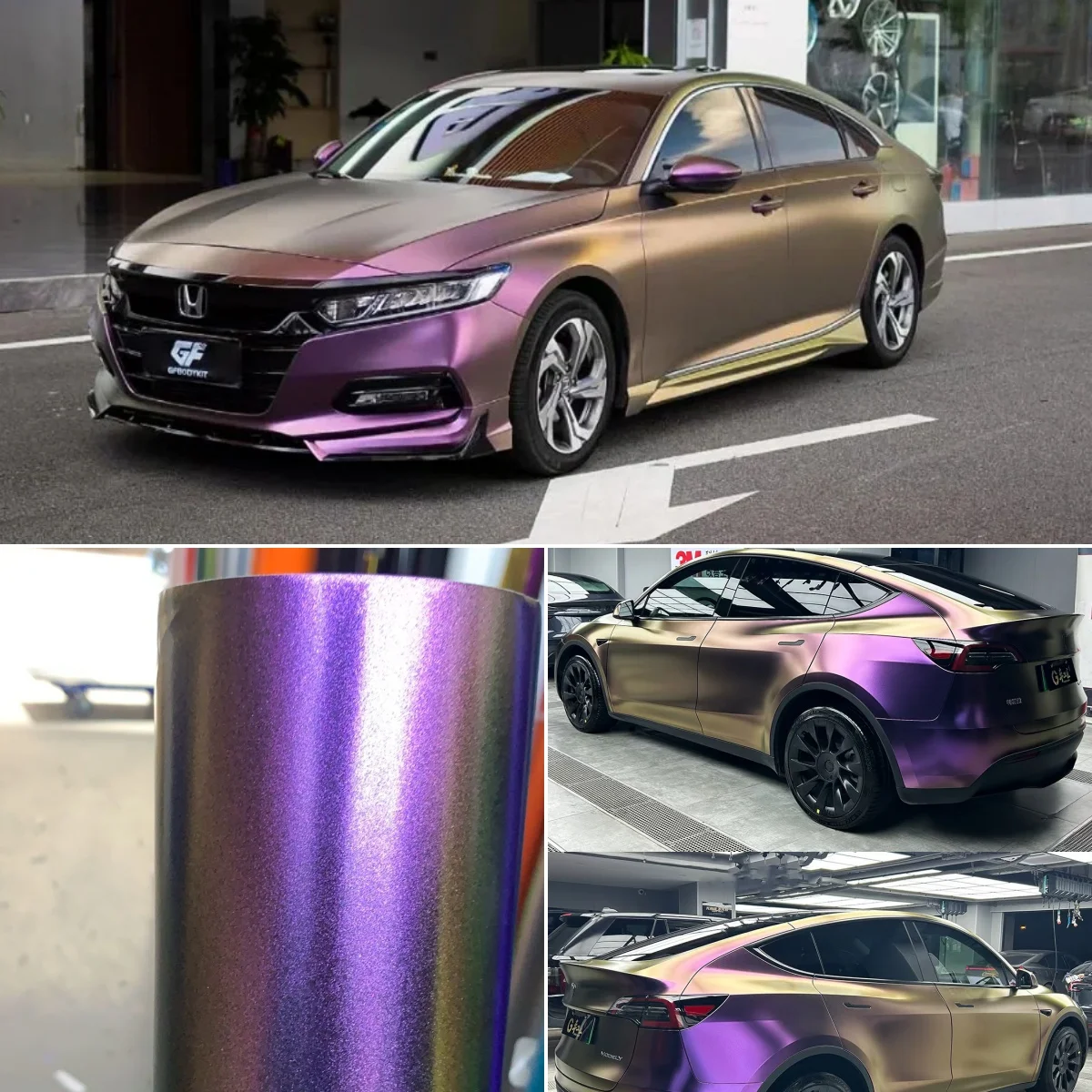 

Full Car Vinyl Wrap Glitter Chameleon Wrap Matte Diamonds Red Copper