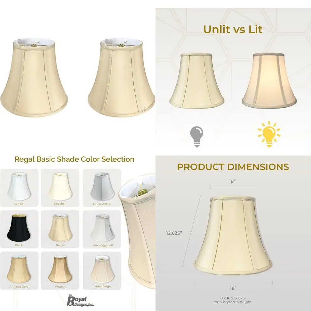 

Beige True Bell Basic Lamp Shades Set of 2, 8x16x12.625 Inches, Suitable for Standard Fixtures