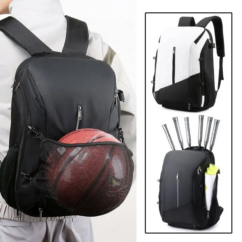 

Badminton Racket Basketball Backpack with Shoes Pocket Outdoor Training Sports Baseball Soccer Bag Short Distance Luggage Pack