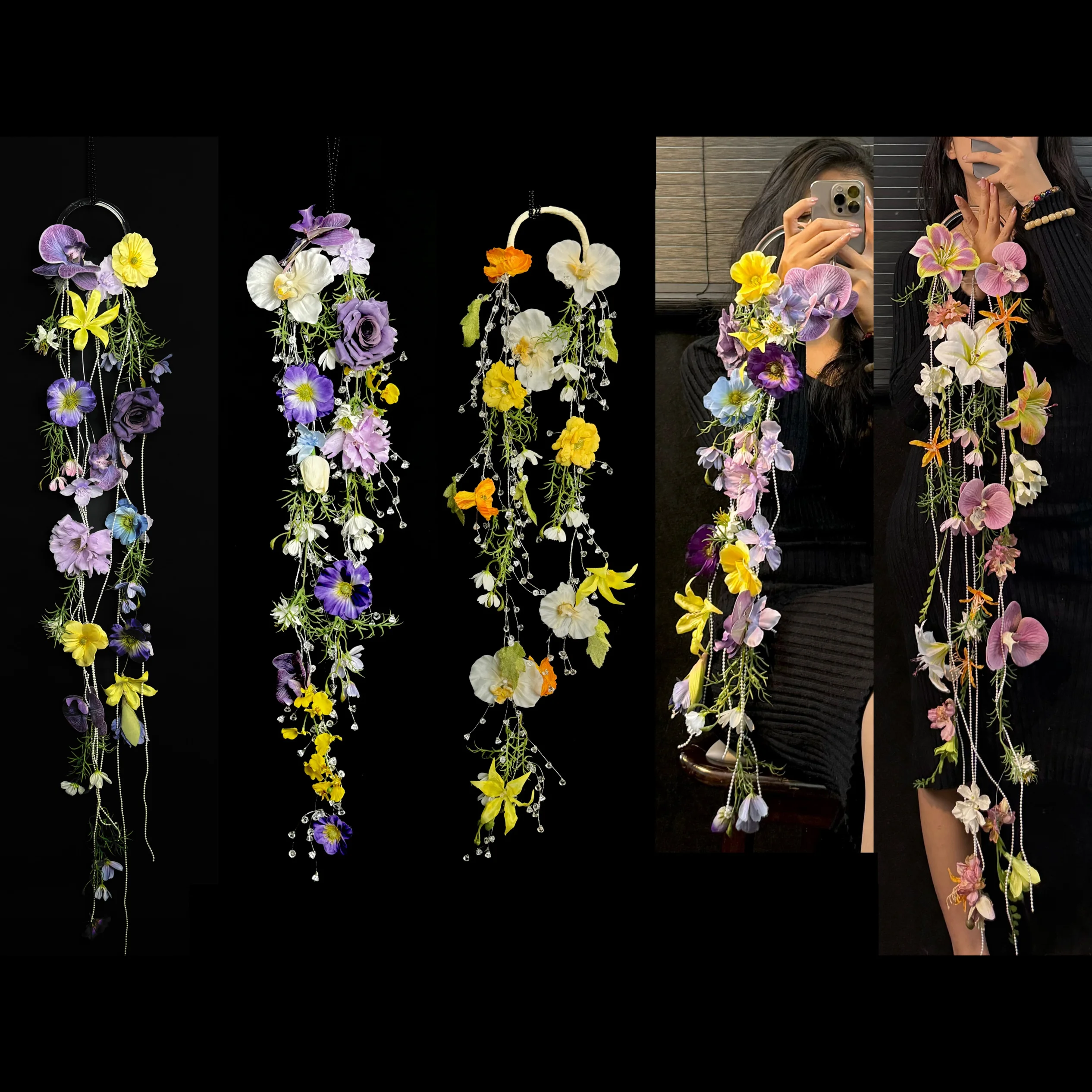

Dopamine color simulation flower bouquet wedding dress shooting hand bouquet photo props hand flower