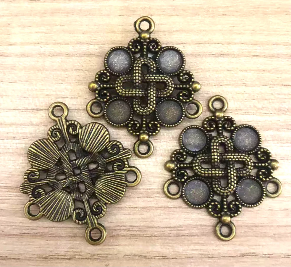 

3pcs 37*30mm connector DIY accessories Vintage HW3866 Zinc alloy metal handmade