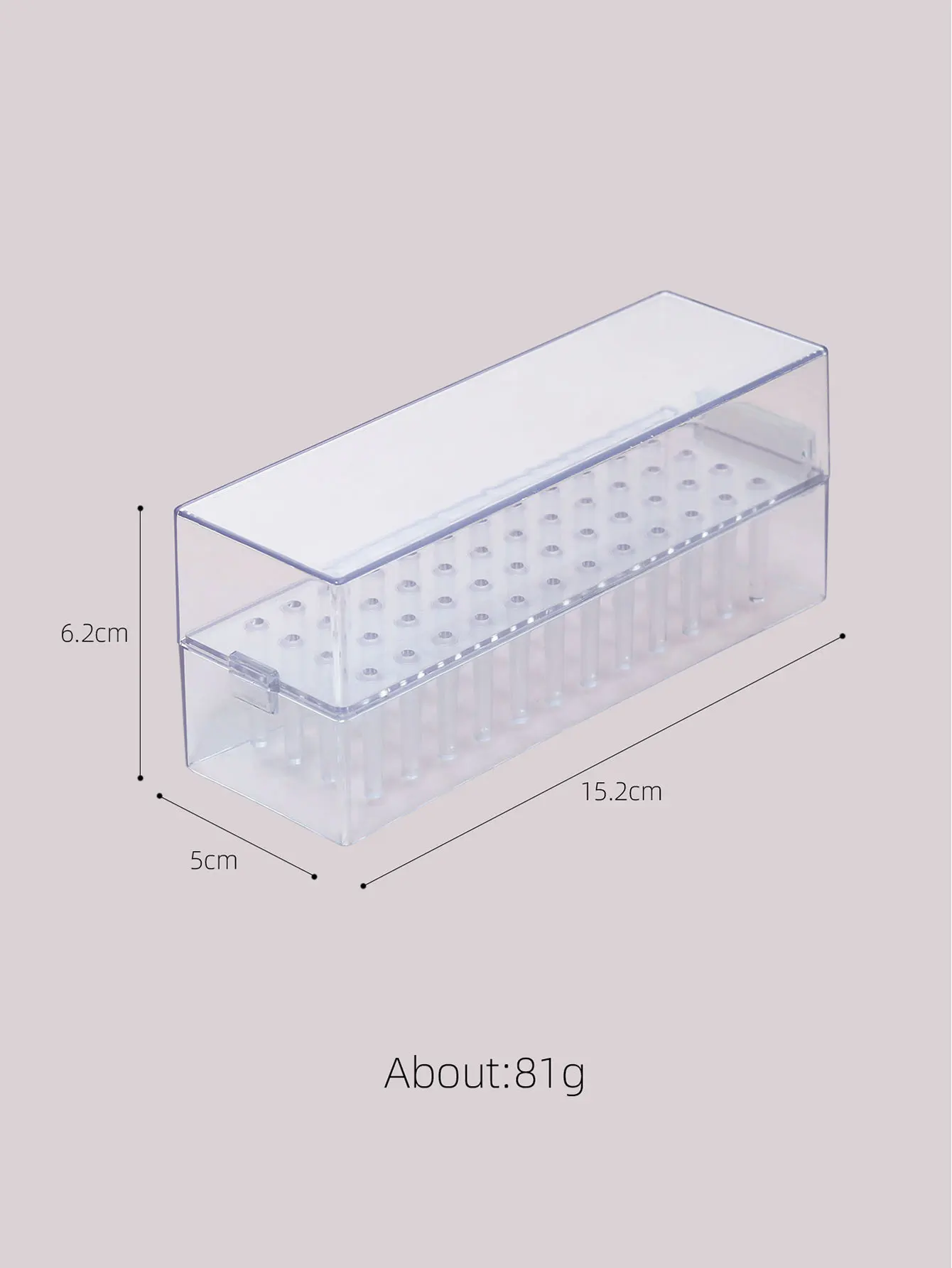 Transparent 48holes Nail Drill Bits Storage Box Empty Clear Box Nail Drill Display Stand Manicure Accessoy Tools