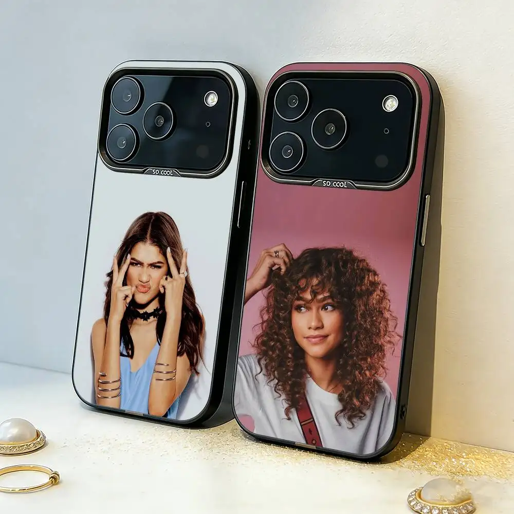

Mobile Z-Zendaya C-Coleman Phone Case For iPhone17,16,15,14,13,12,11,Pro,MAX Gray Matte Silicone Black Cover