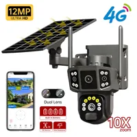 4G sim solar camera,4K dual lens, 10X,outdoor security network camera,wireless WIFI solar closed-circuit television,V380
