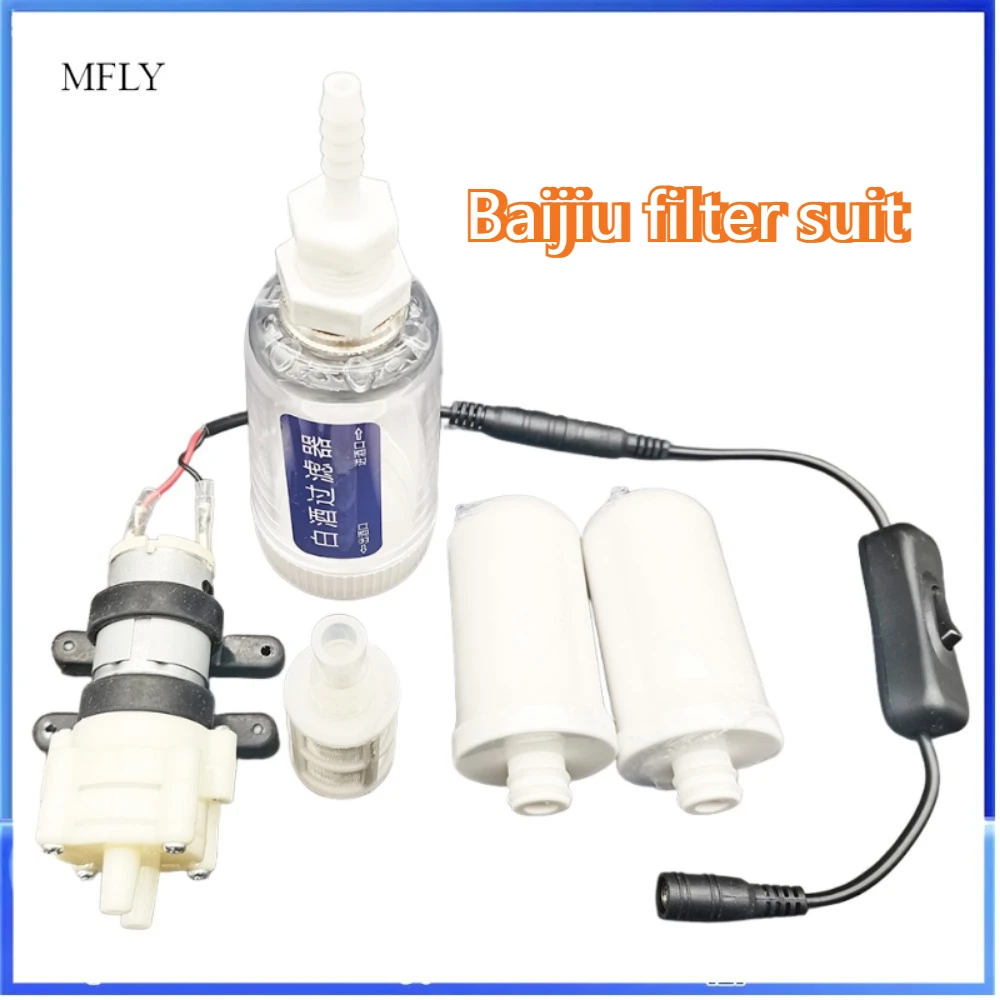 

Household Mini Electric Liquor Filter 0.2μm Aperture Ceramic Activated Carbon Wine Filter Machine Suction Device Ageing Machine
