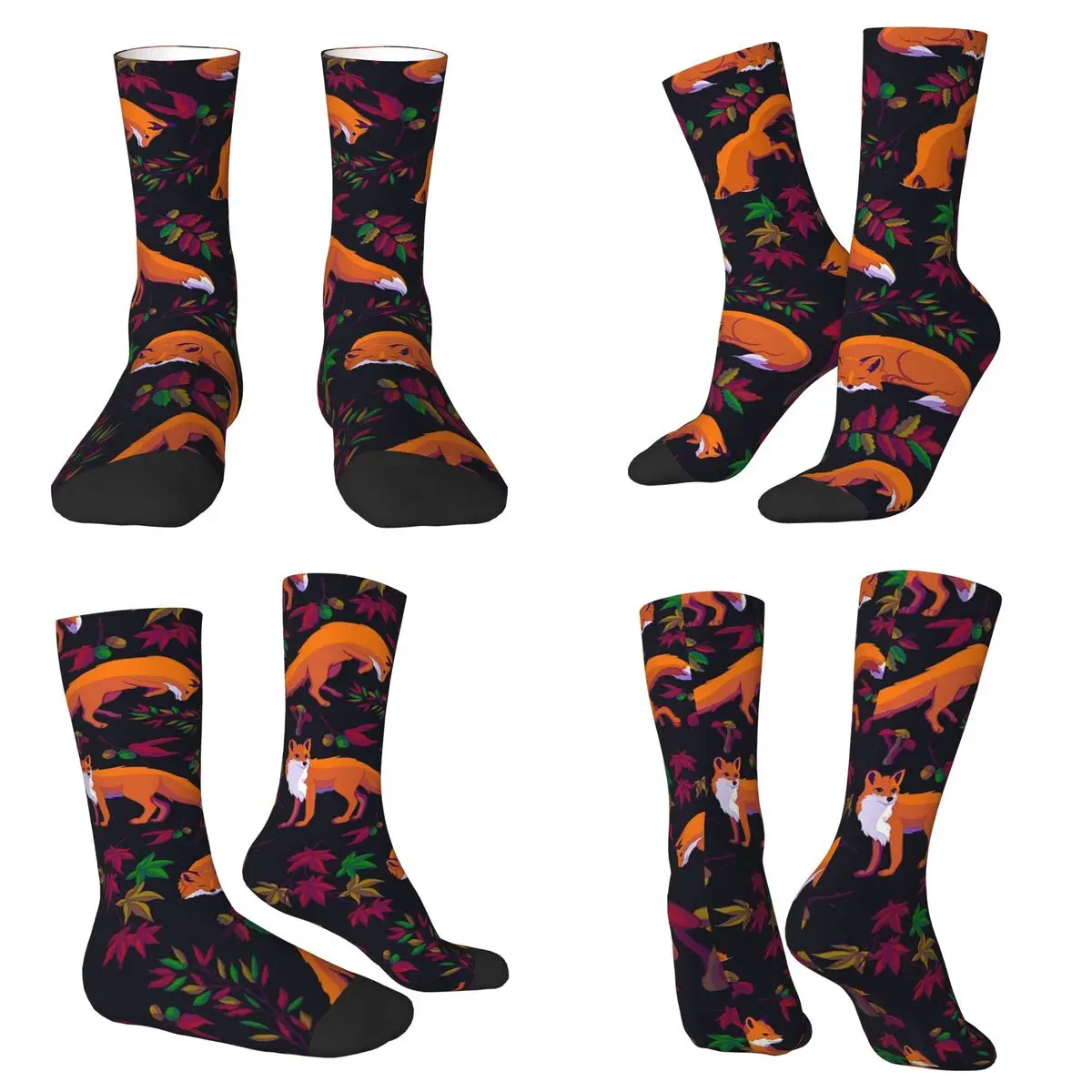 

Носки с лисой, чулки в стиле Харадзюку, всесезонные длинные носки, аксессуары для унисекс, рождественские подарки