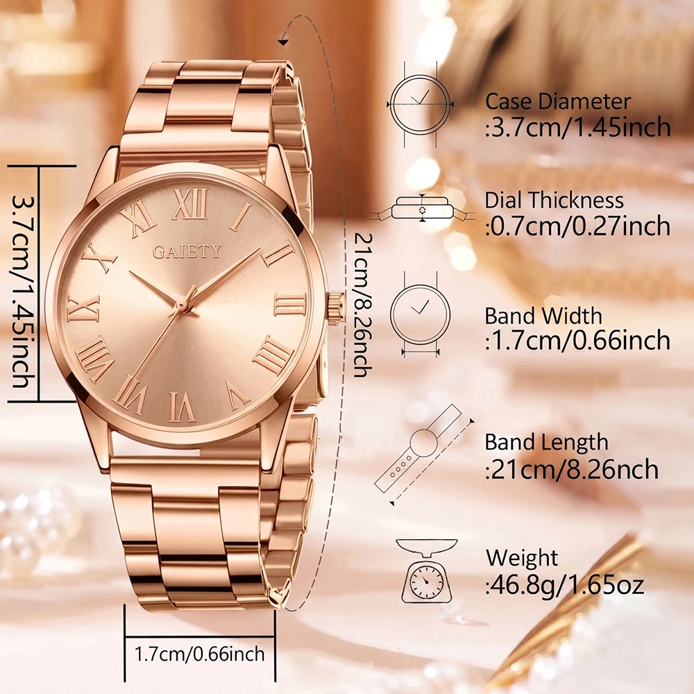 1Pc Women's Watch Rose Gold Fashionable Business Elegant Classic Exquisite Vintage Bracelet Y2K Party Gathering Daily Wear Birthday Holiday Gift Travel Vacation Music Festival Perfect Gift view 6