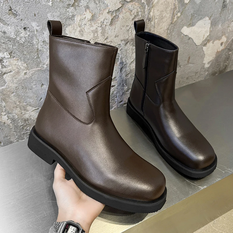 Classic Men Chelsea Boots Multi Colored Side Zipper British Casual Comfortable Business Boots Social Boots Sizes 38-46 Men Boots