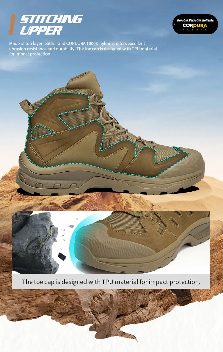 Emersongear Blue Label „Walker“ Taktische Stiefel Combat Airsoft Jagdschuhe Camping Outdoor Wandern Sporttraining Wildleder EU-Größe – Detail 4