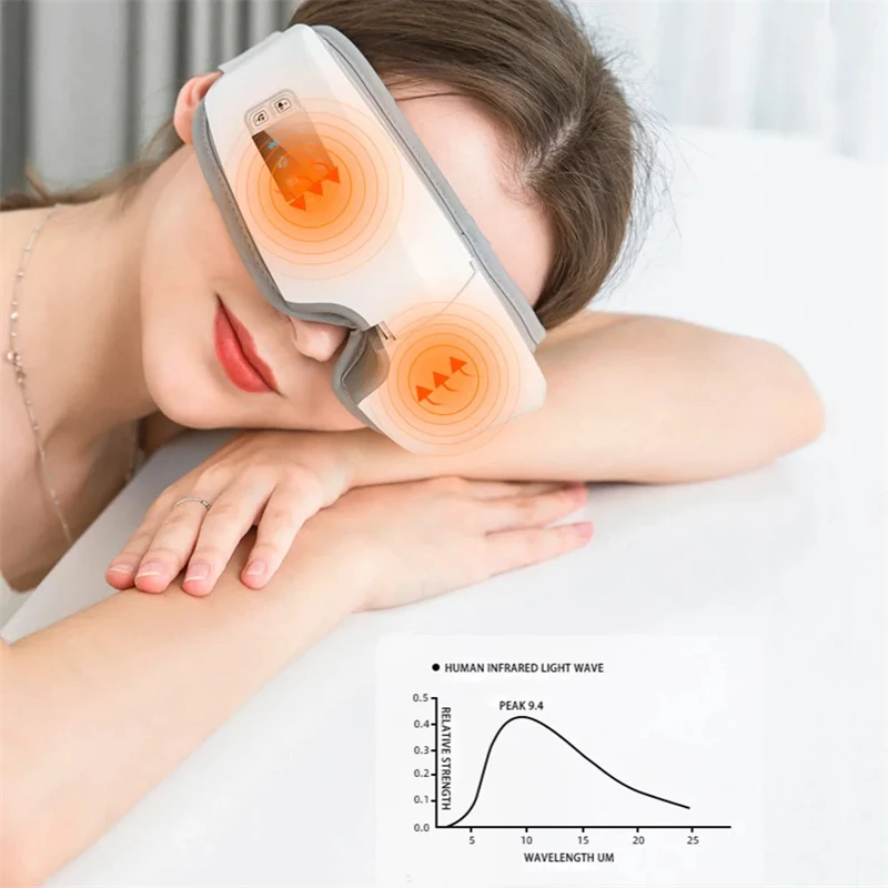 Steam Eye Massager 4D Smart Airbag Vibration Bluetooth Eye Care Device For Relaxation Compress Eye Heat Massage Sleep Aid Mask