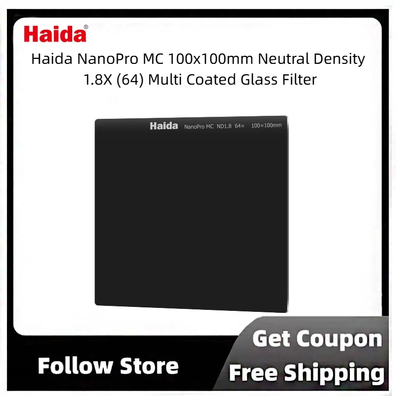 Haida NanoPro MC 100x100mm ND Filter 1.8 64X Multi-Coated Anti-Reflection