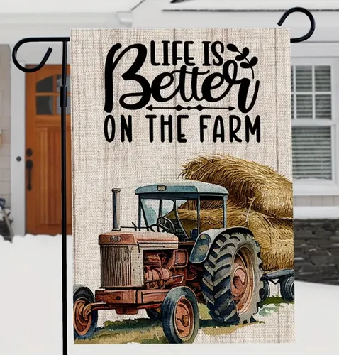 Garden Flag 12x18in Double-sided Burlap Life is Better on the Farm VVL YYX EEZ