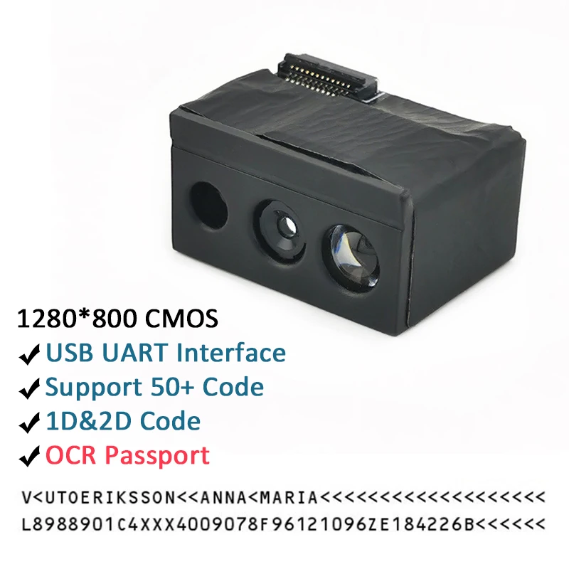GM69Pro-S 1D/2D/OCR PDF417 USB UART 1280*800CMOS Bar skaner kodów skaner kodów Qr moduł skaner kodów wsparcie czytnik OCR paszport Android. Siatka