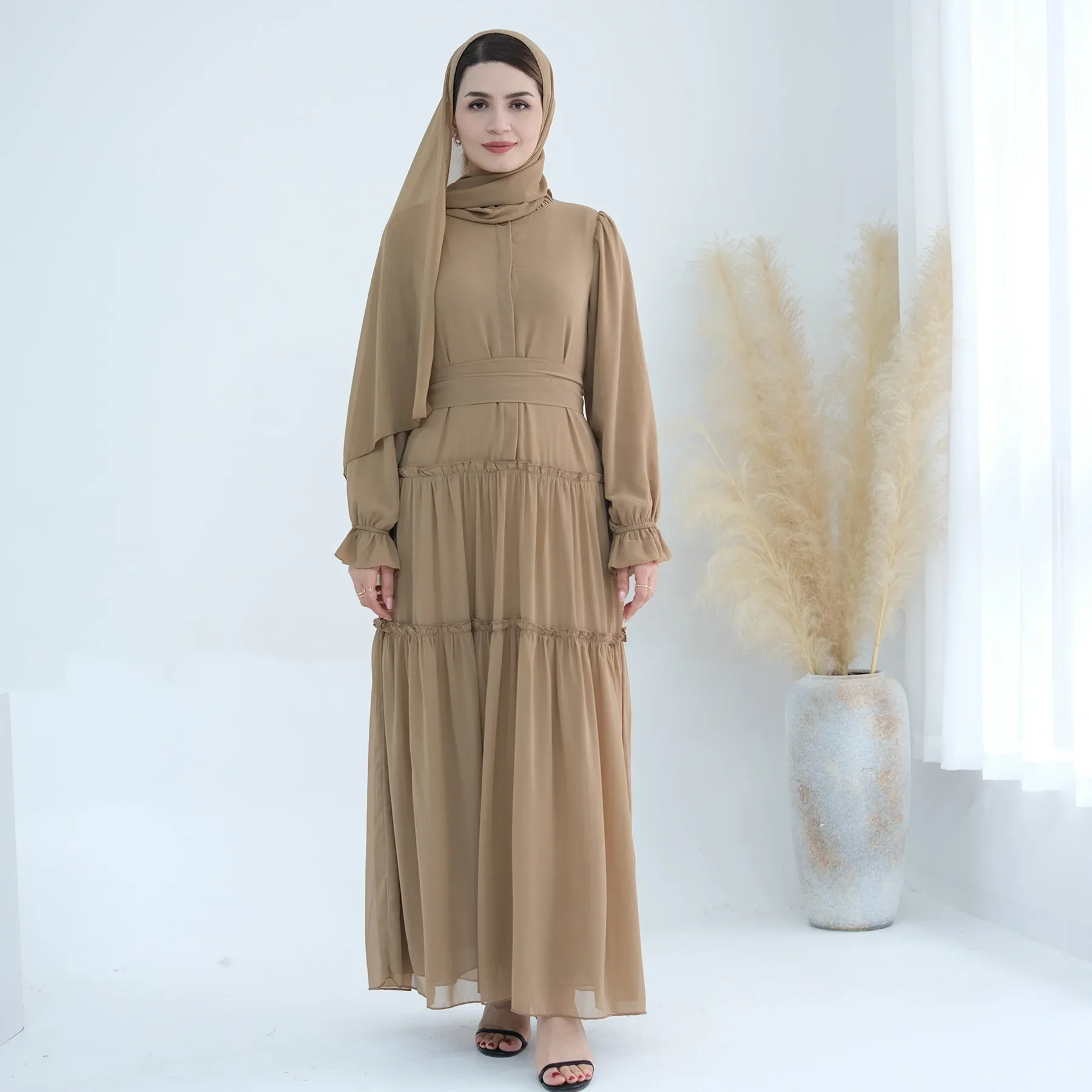 Women Abaya Dubai Arab Long Sleeve Ramadan Dress Ankle Long Dress Muslim Fashion Clothes Turkey Caftan Marocain Abayas Vestidos