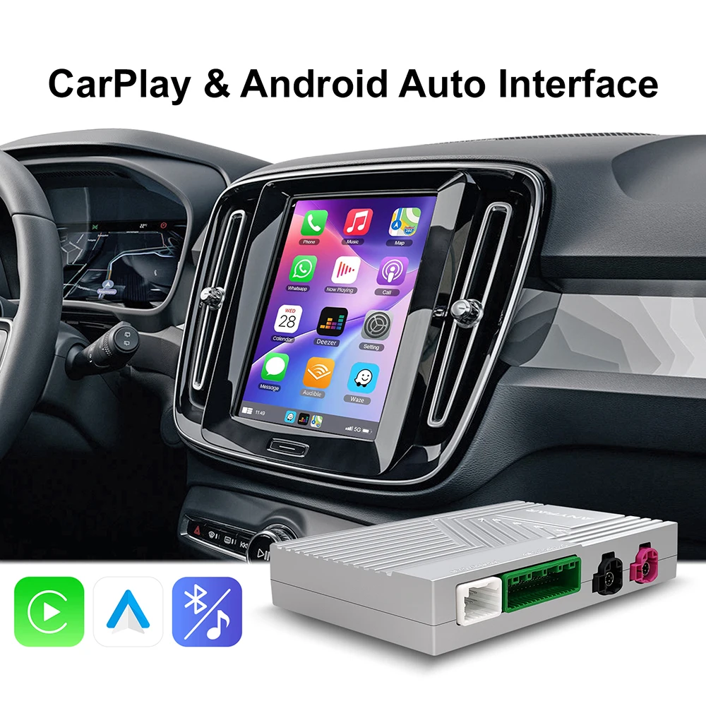 اللاسلكية CarPlay أندرويد السيارات التحديثية عدة فك صندوق CarPlay واجهة لفولفو V60 V90 S60 XC40 XC60 XC90 S60 S90 2017-2022