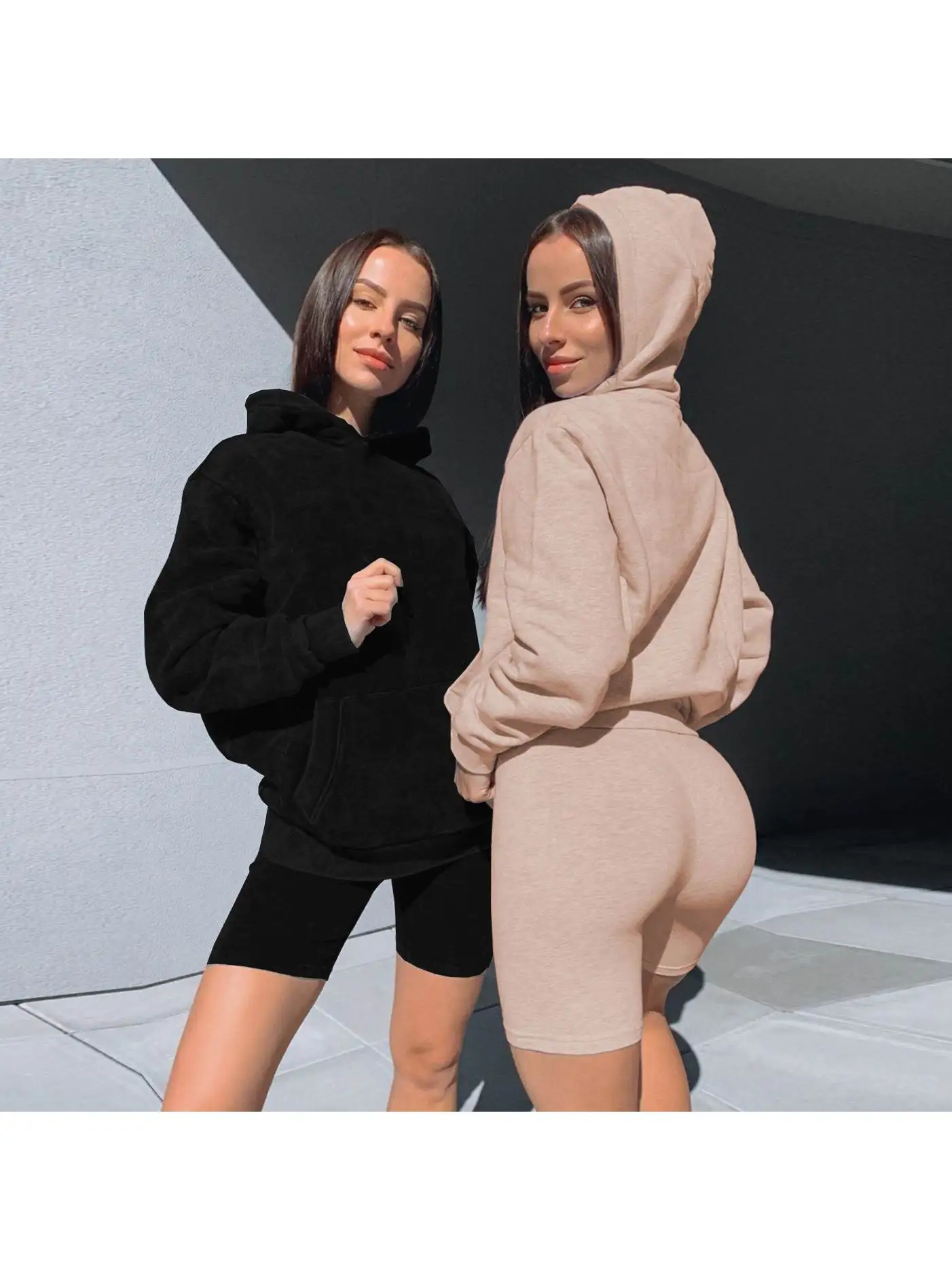 

Женская байкерская толстовка с капюшоном, комплект спортивного костюма, футболки, зимний ансамбль для женщин среднего возраста