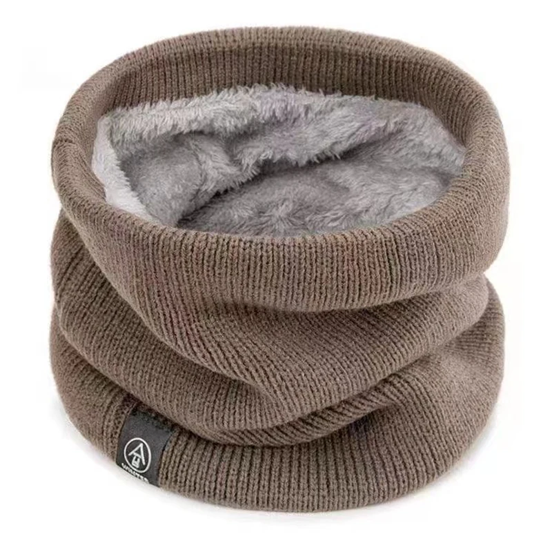 Fashion Women Knitted Scarf Solid Cashmer Like Winter Snood Scarves Lady Warm Wool Fur Thick Unisex Men Neck Scarfs Ring