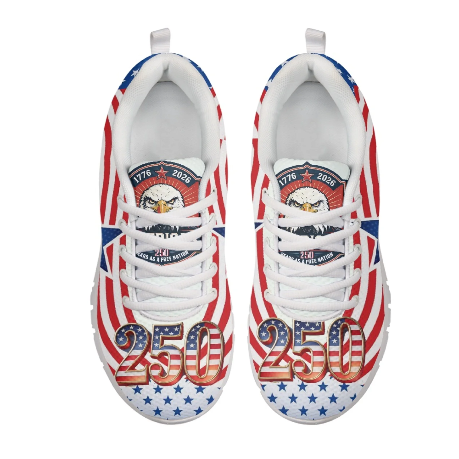 Coloranimal Patriotic Eagle Lightweight Athletic Tennis Shoe for Men Mesh & EVA Sole Sports Tennis Shoes New Design