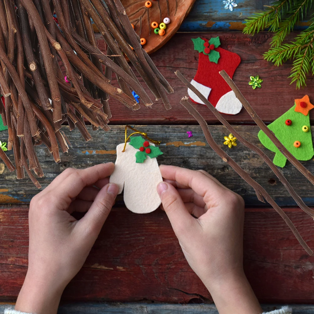 

50 Pcs Crafts Log Sticks Wood Hardwood for Accessory Brown DIY Making Accessories