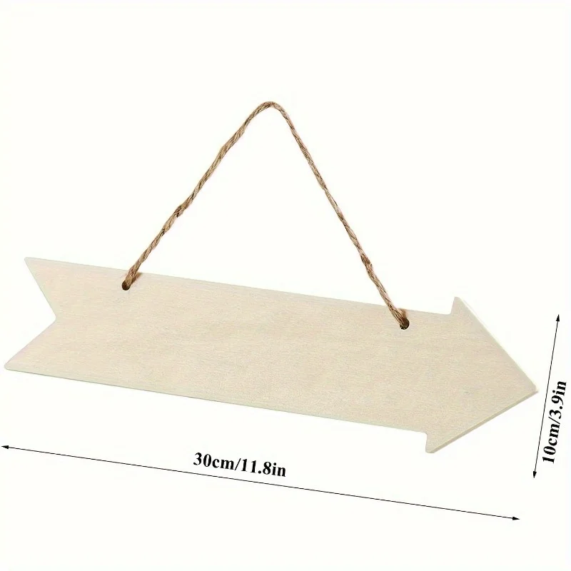 5-Pack Rustic Wooden Arrow Signs, Featherless, Easy to Hang, Vintage Style, Wall Hanging Decor for Home & Kitchen