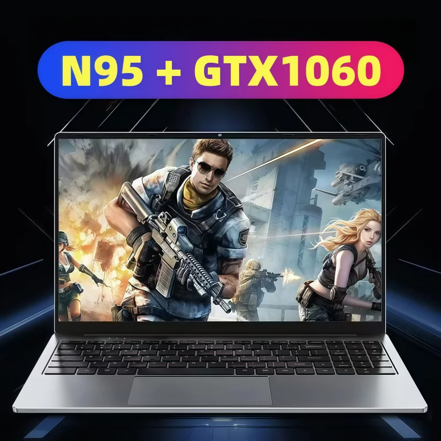 15.6인치 인텔 N95 GTX1060 게이밍 노트북 휴대용 컴퓨터 PC 32GB DDR4 1TB NVMe 노트북 게이머 윈도우11 백라이트 키보드